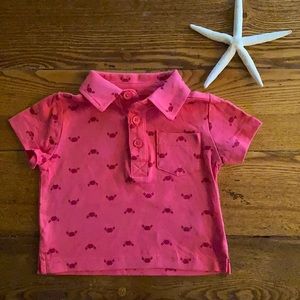 Kids Crab Print Polo Shirt
